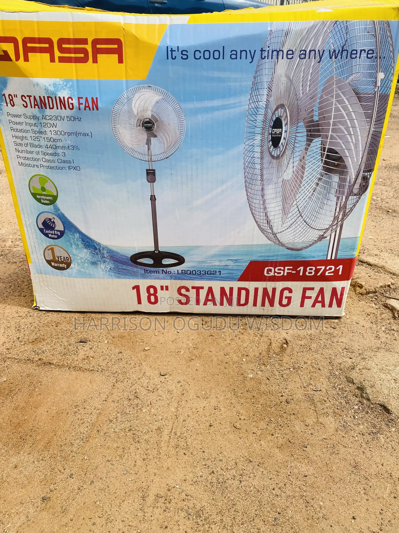 Qasa 18” Standing Fan ( Model QSF-18721) for Sale