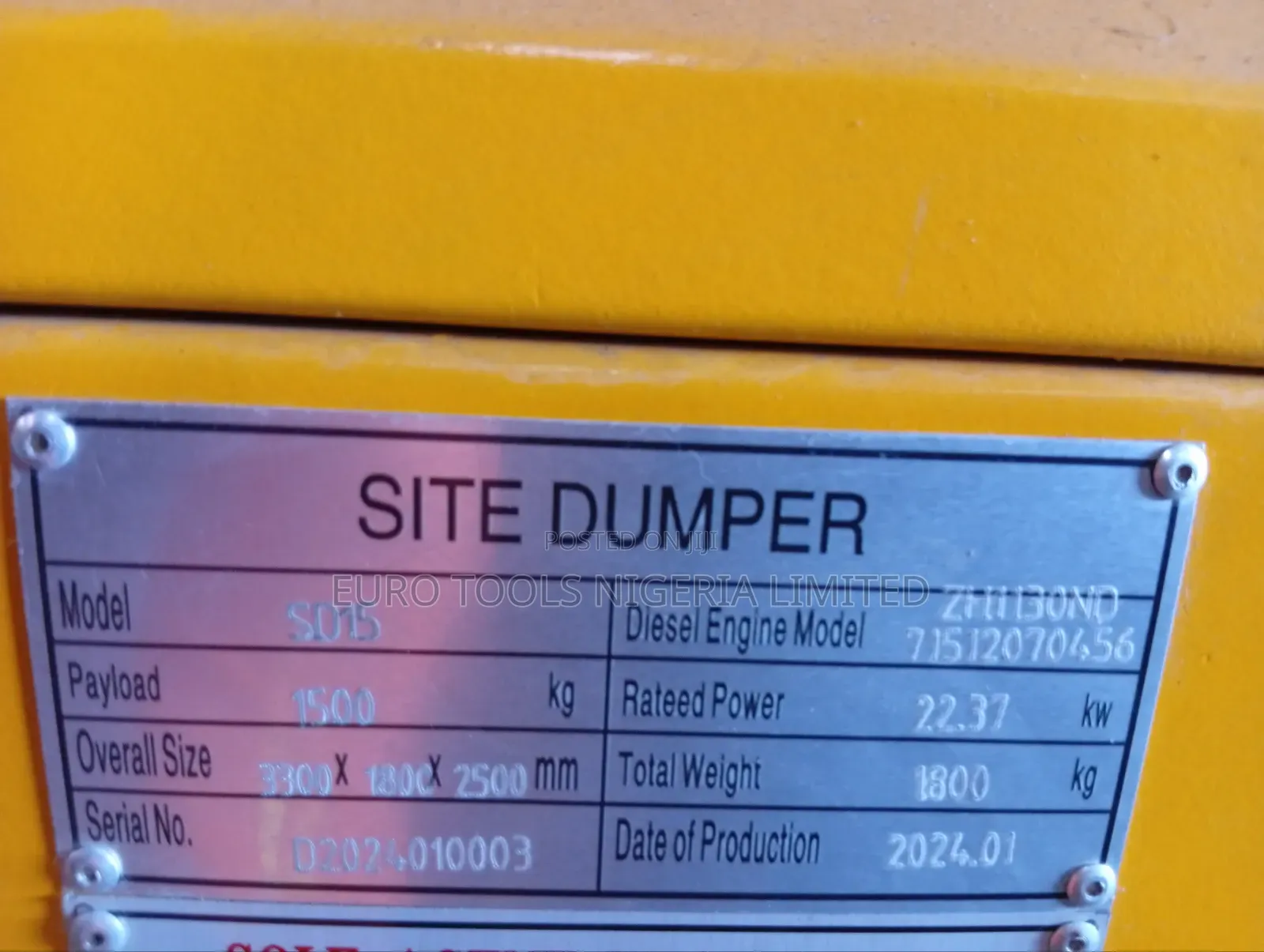 Europec Site Dumper 1.5 Tone