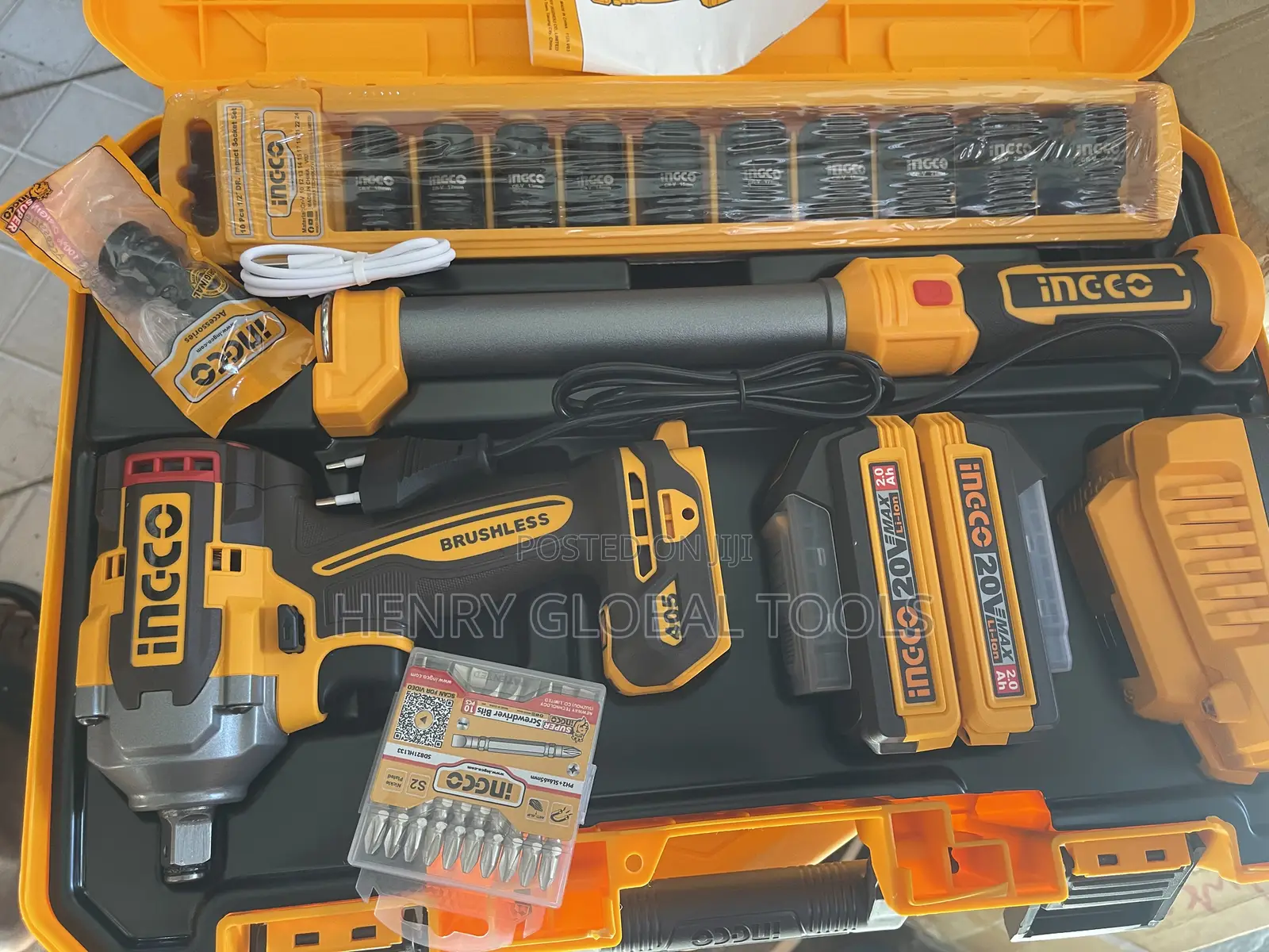 20v Ingco Battery Impart Wrench With Free Touch Light