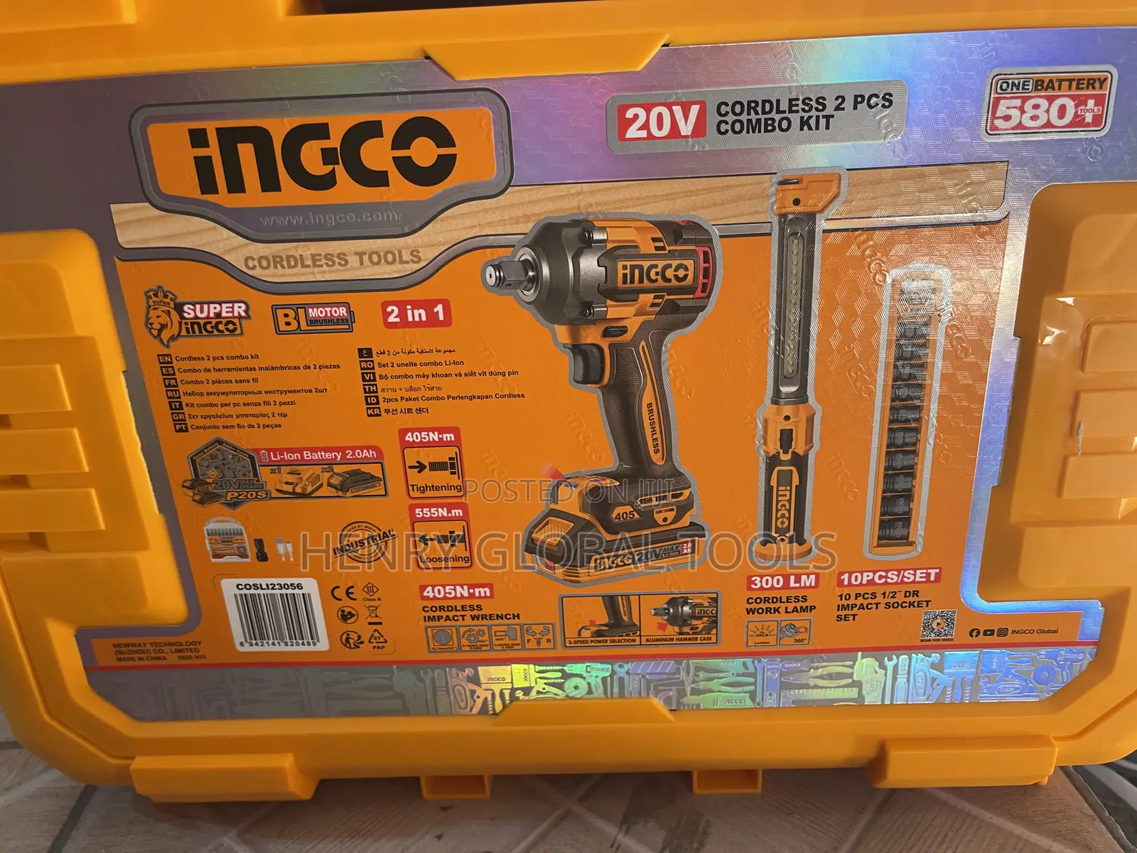 20v Ingco Battery Impart Wrench With Free Touch Light
