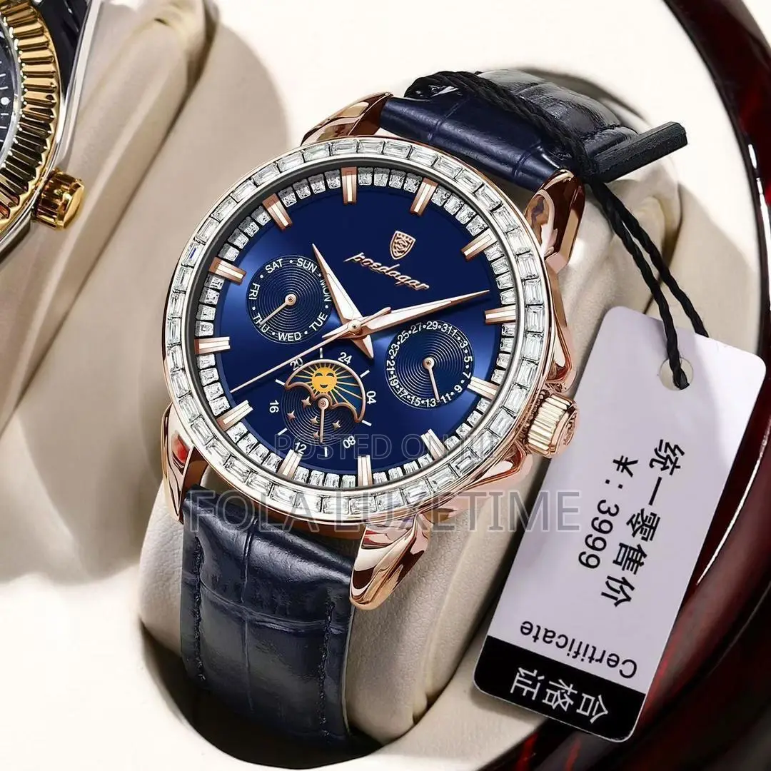 Poedagar Chronograph Leather Tag 