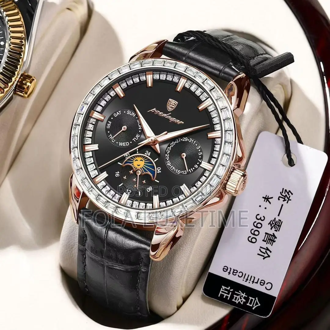 Poedagar Chronograph Leather Tag 