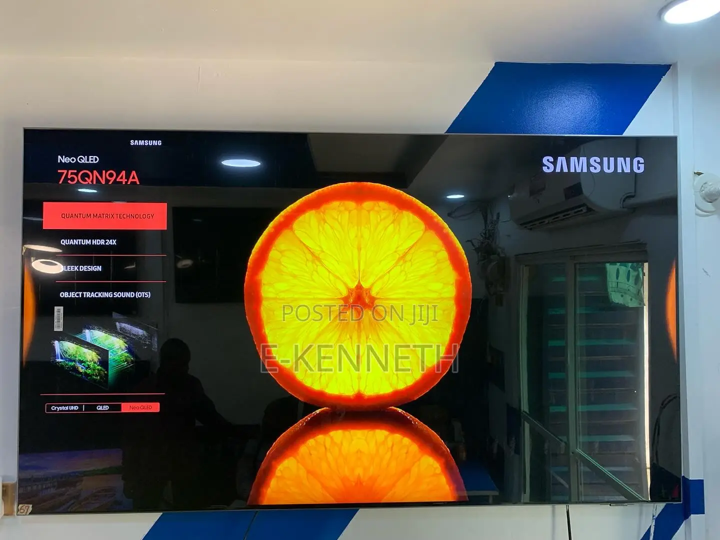 Samsung 75” Inches Neoqled Qn94a QHDR Airslim Smart TV With 120hz