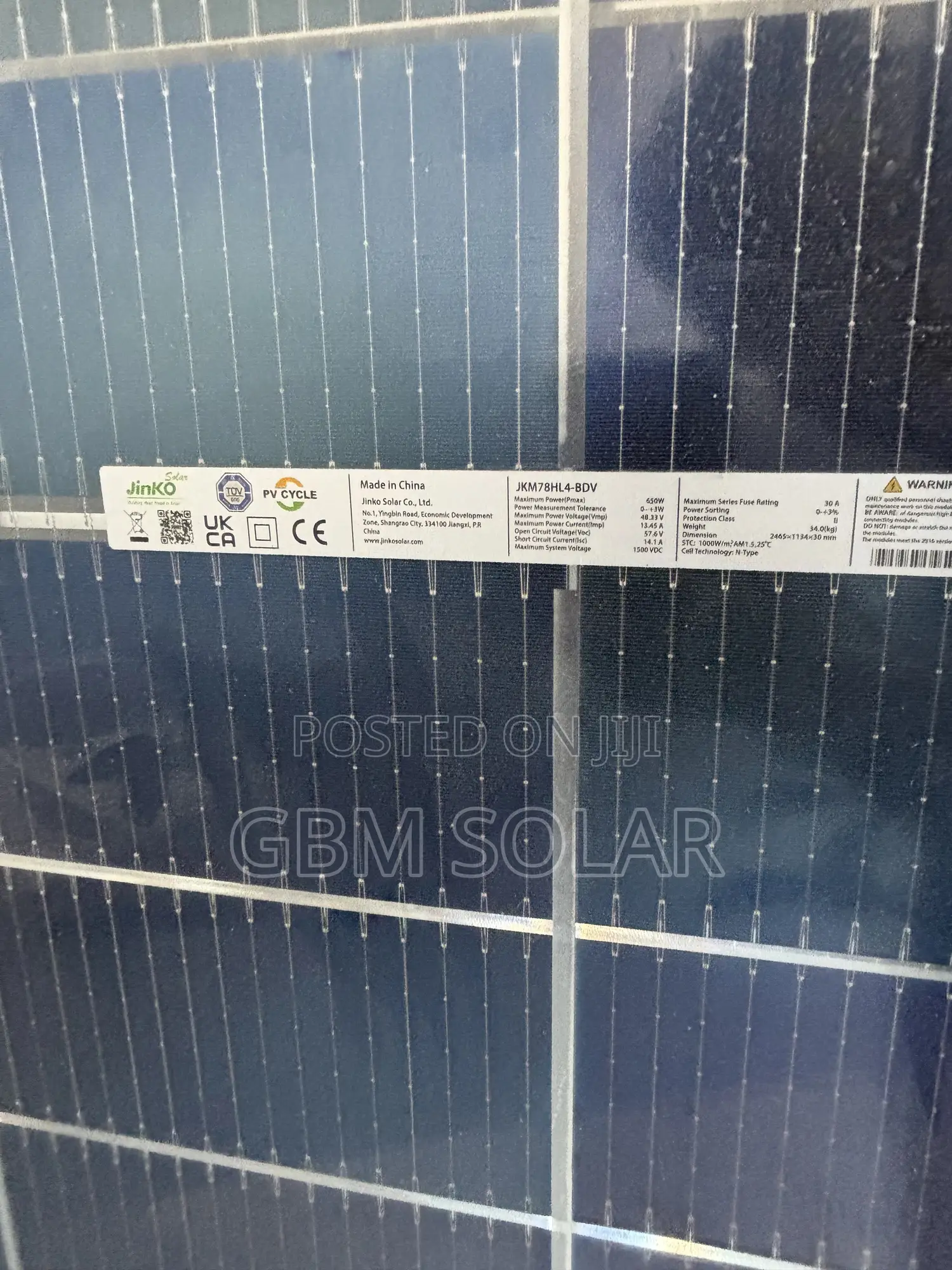 650w Bifacial Solar Panel Jinko