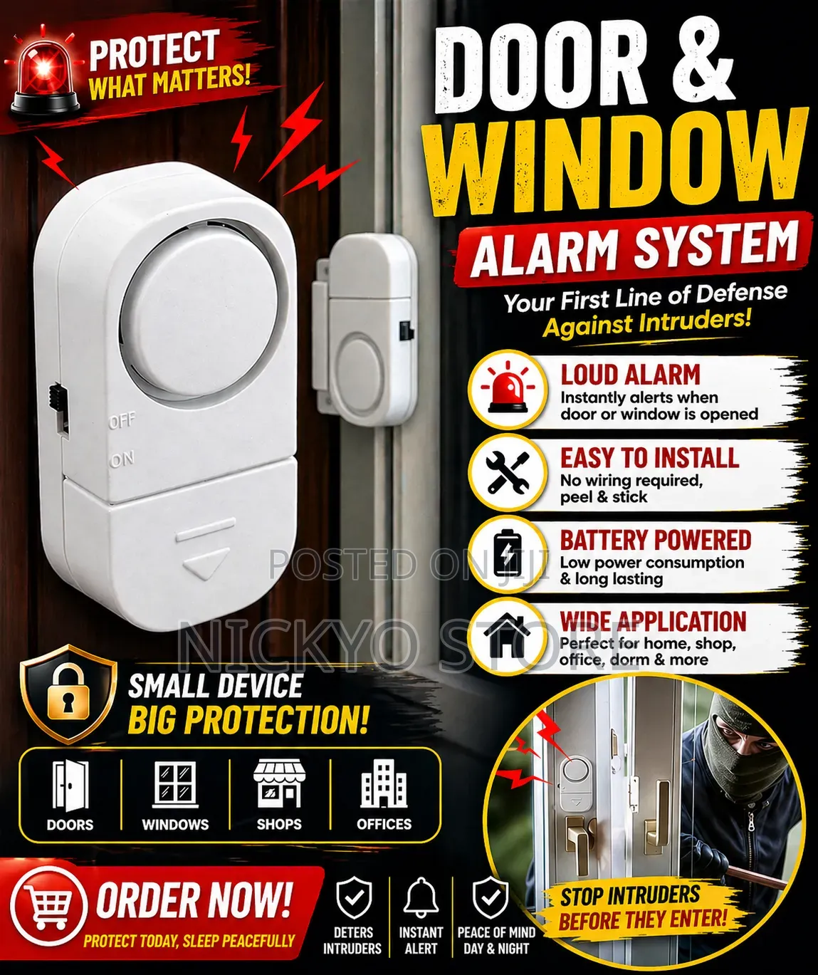 Door & Window Entry Alarm (Model Yl-323)