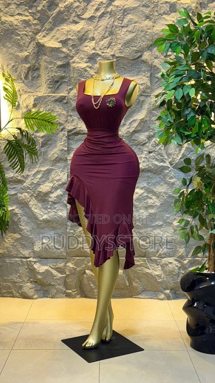 Wine Ruched Bodycon Dress