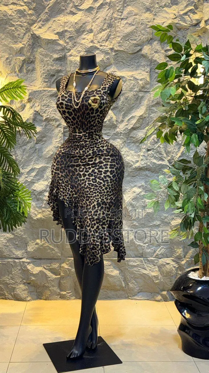 Leopard Print Bodycon Maxi Dress