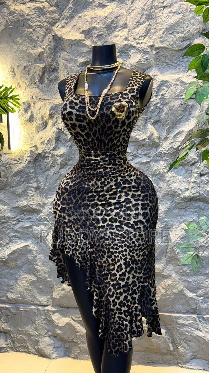 Leopard Print Bodycon Maxi Dress