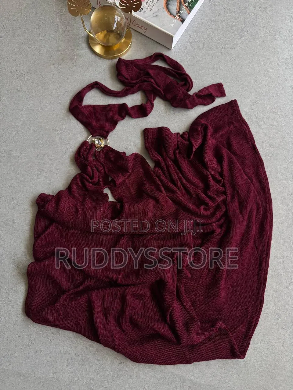 Knitted Slinky Halterneck Dress
