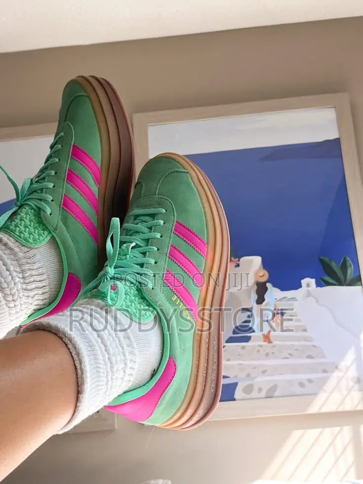 Adidas Gazelle Bold Pulse Mint Pink Sneakers/Buy One Get a Free Sock