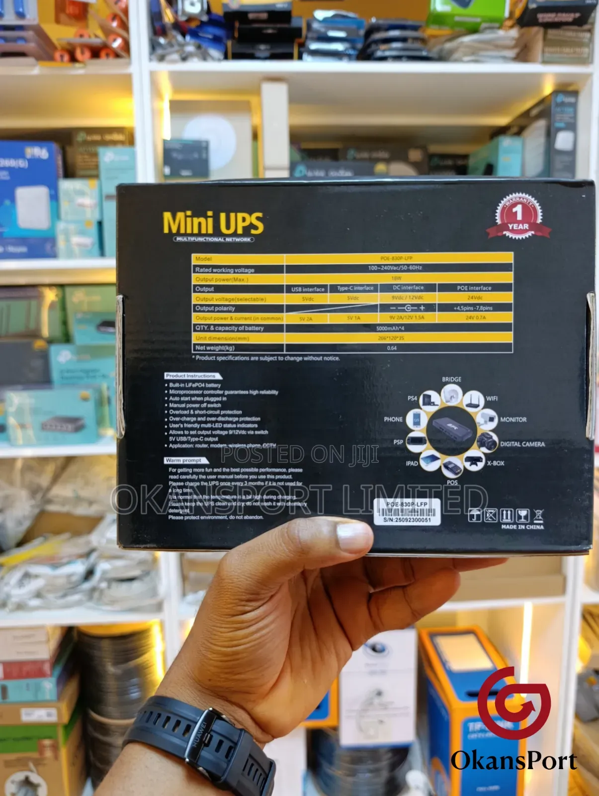 Smart Dc Mini Ups – Backup Power For Routers, Onts Cctv (Power Bank)