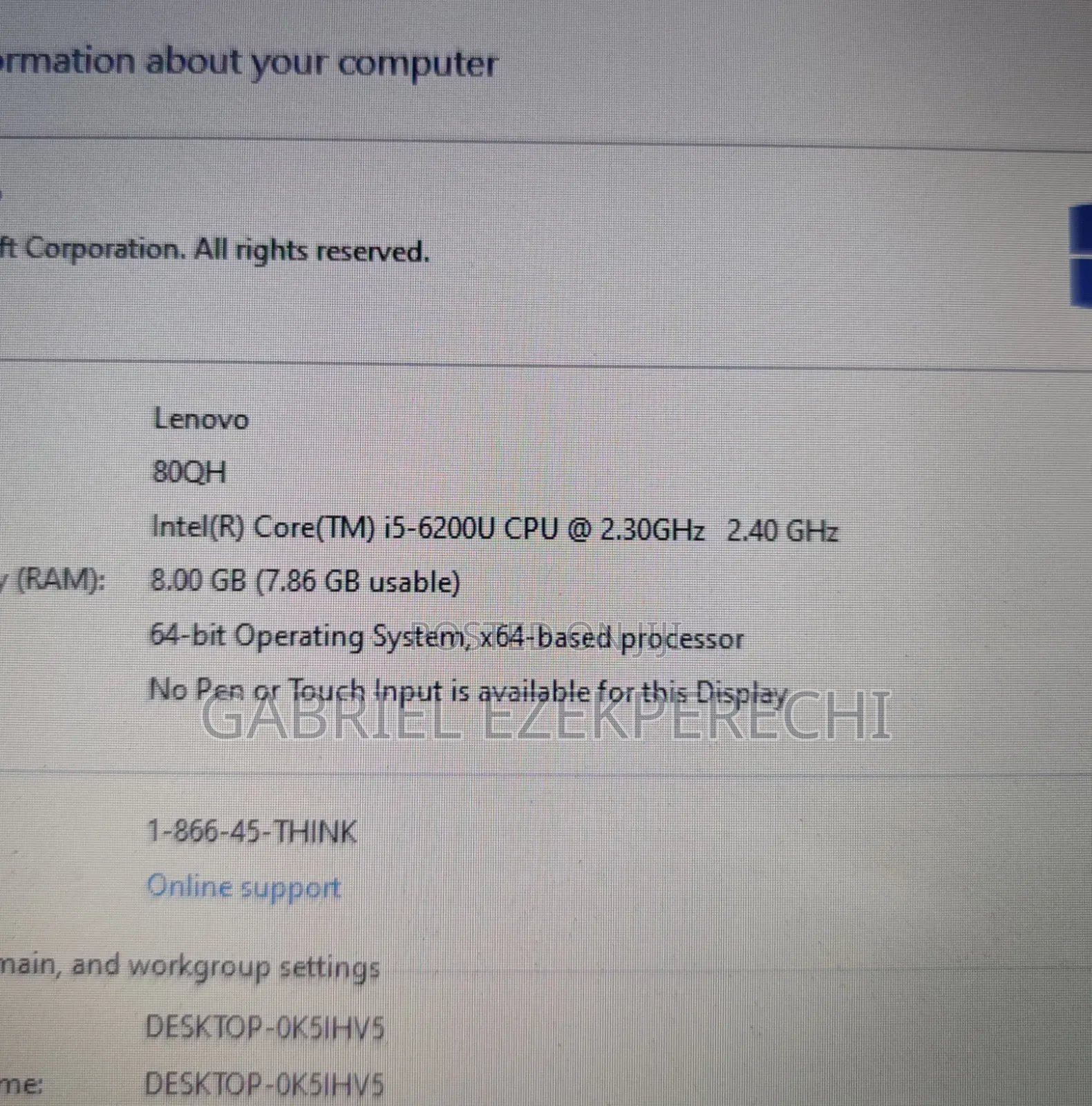 Laptop Lenovo IdeaPad 300 8GB Intel Core i5 SSD 256GB