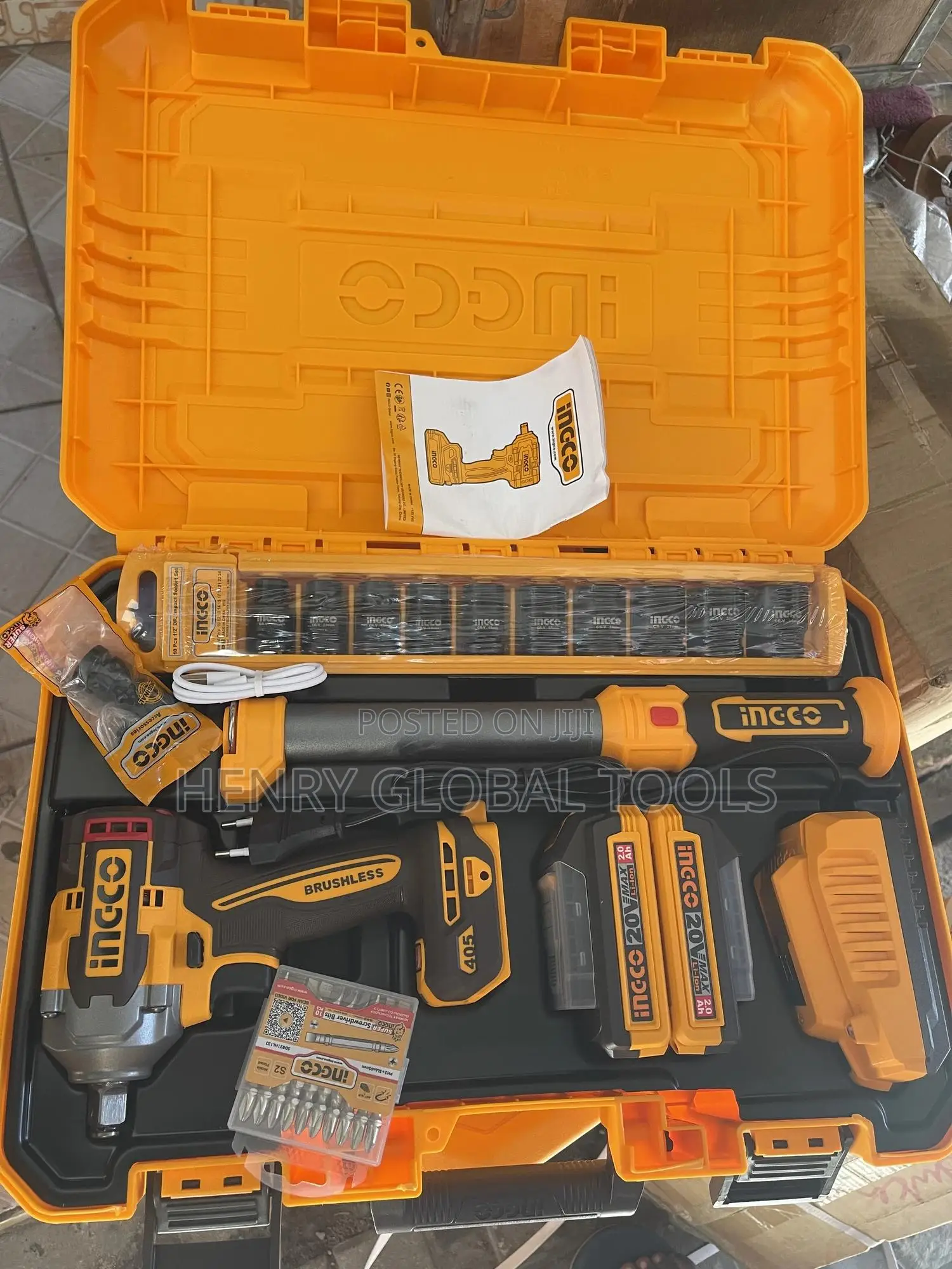 20v Ingco Battery Impart Wrench With Free Touch Light