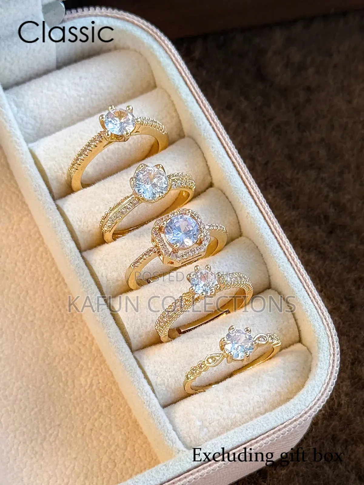 Adjustable and Open Gold-Plated Ring Set