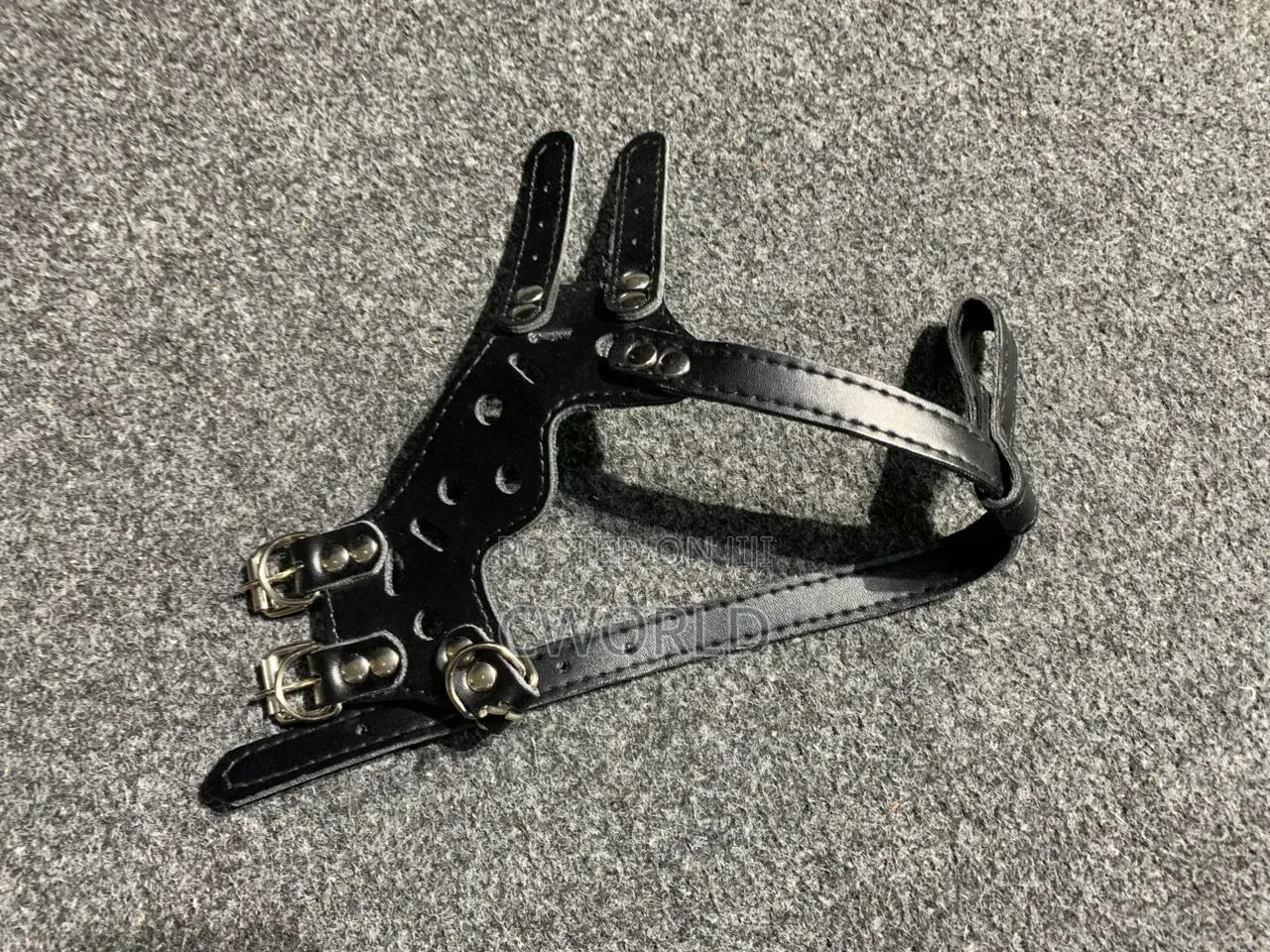 Adjustable Black Leather Dog Muzzle
