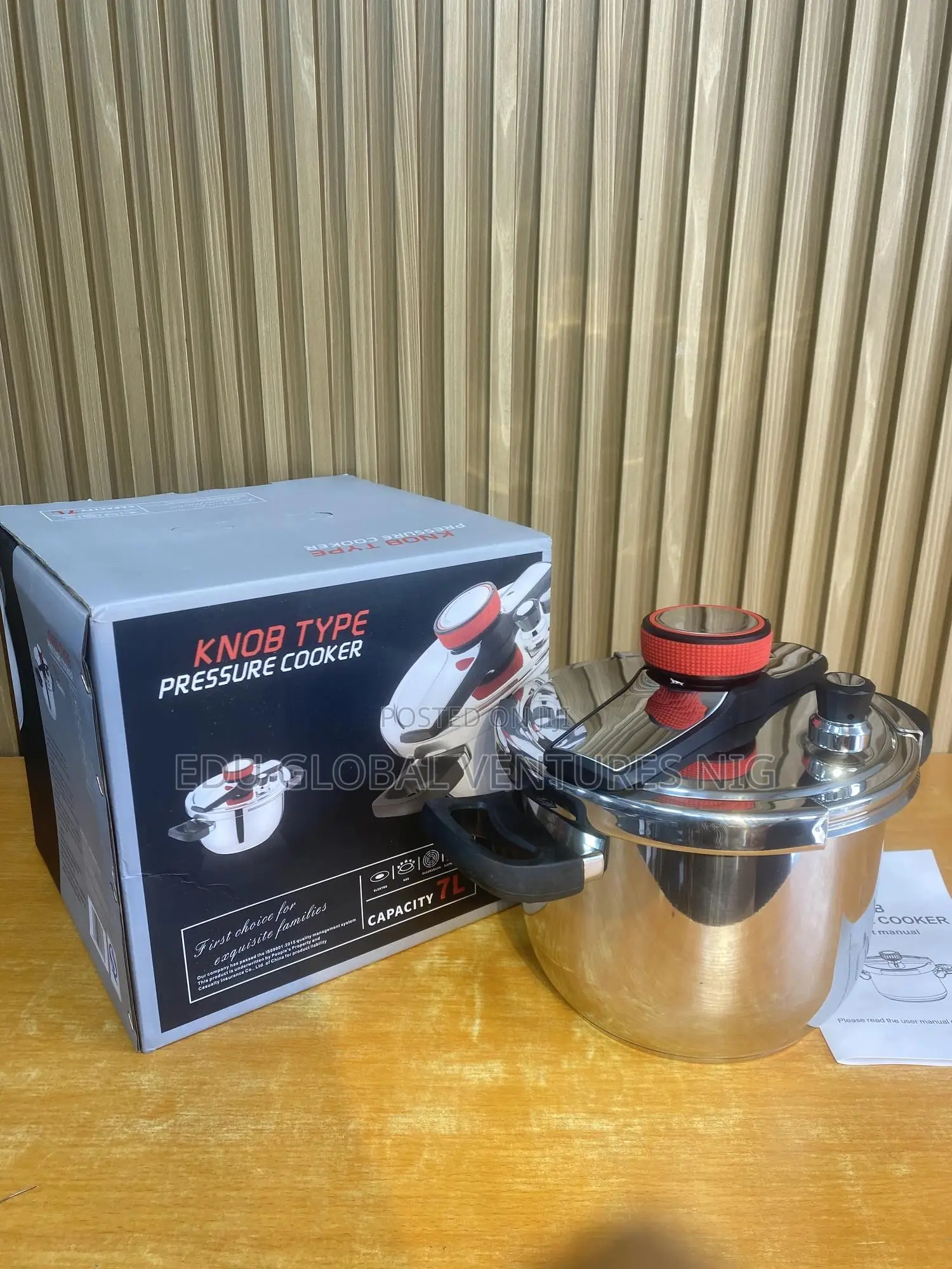Knob Type Classic Easy Open 7litres Stainless Steel Pressure Cooker