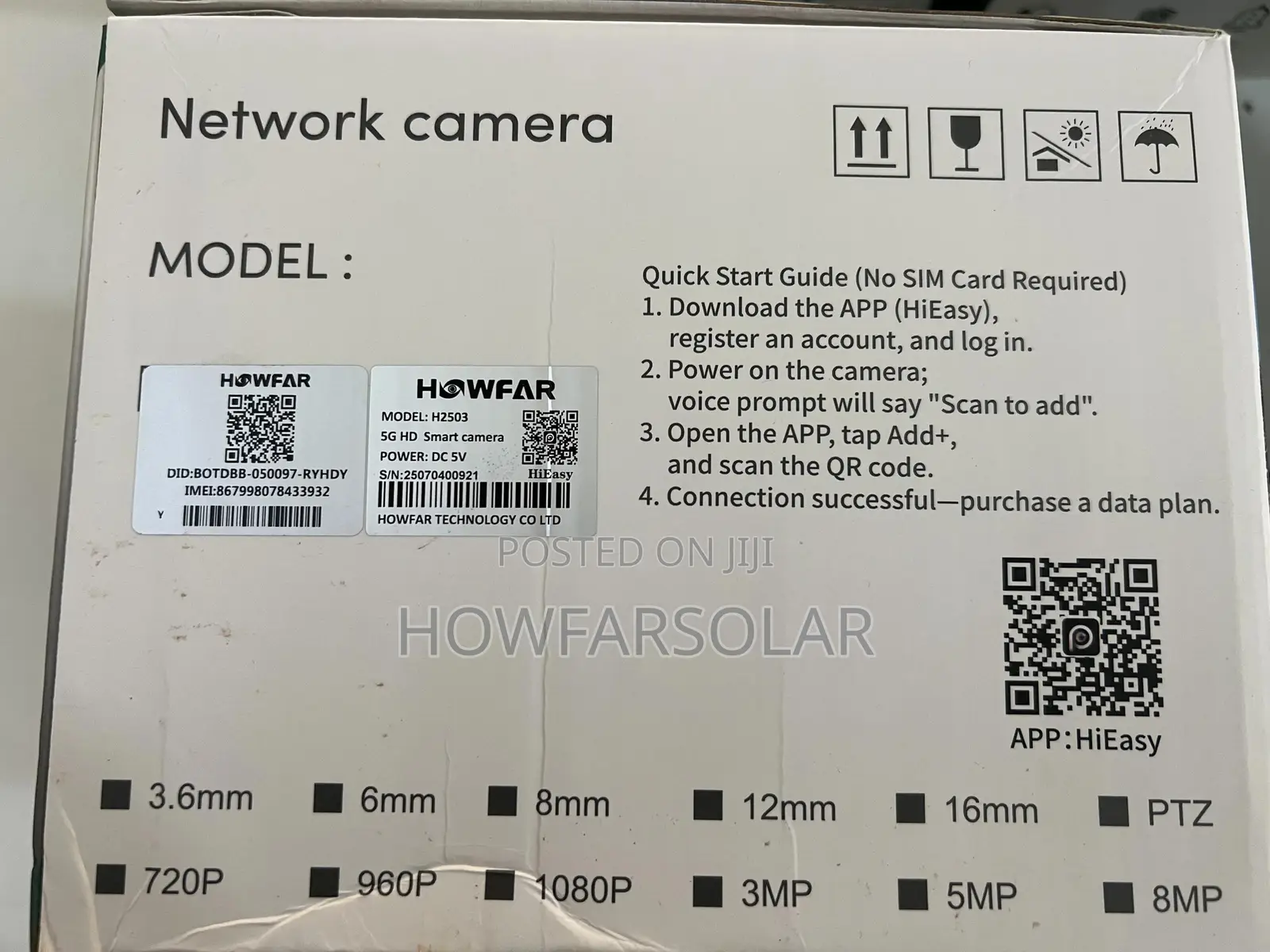 (H2503) Aov Dual Lens CCTV Camera – Free Simcard /E-Sim, Solar Powered