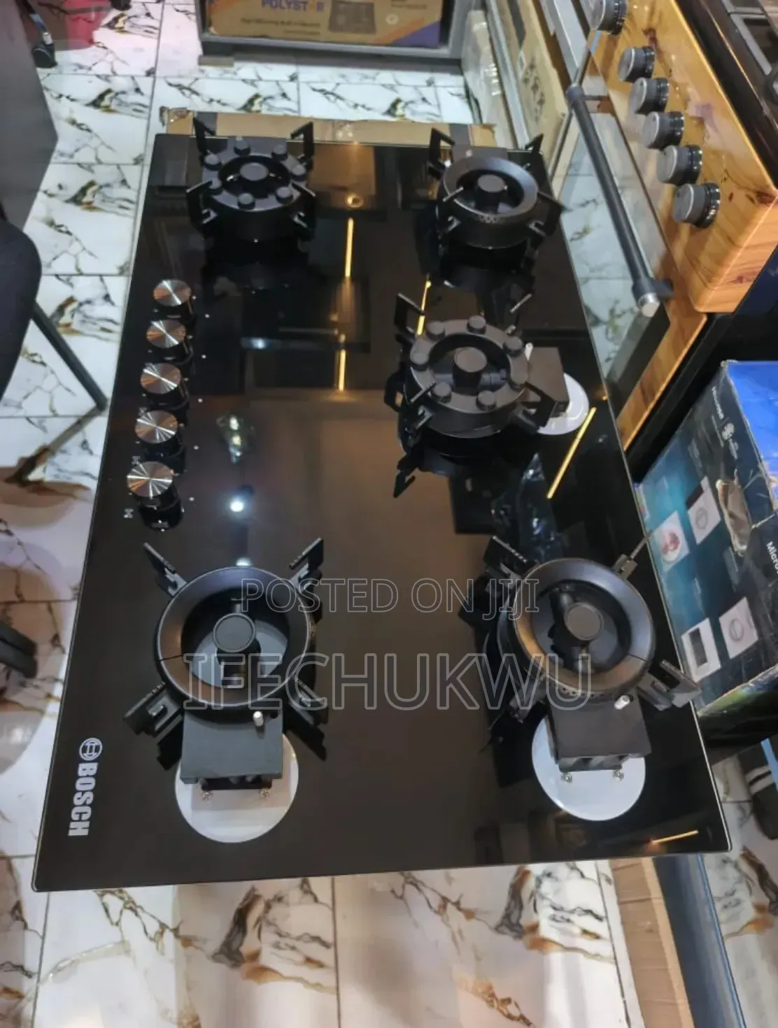 Original Bosch Inbuilt Cabinet Flips Up 90cm 5 Burners Gas Cooker Hob