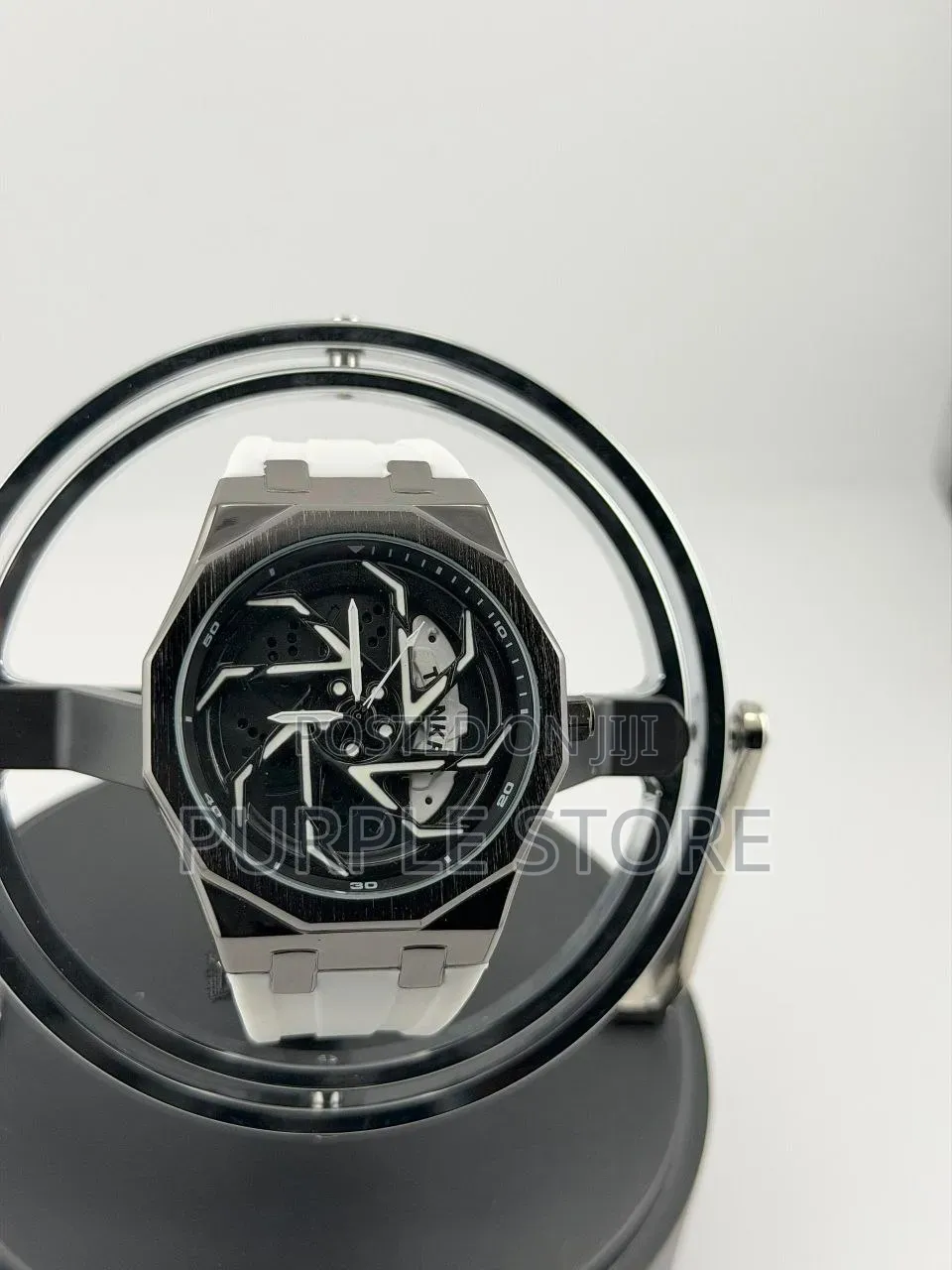 Spinning Dial Rubber Strap Watches for Guys