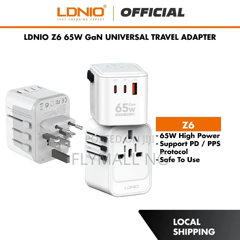 Ldnio Z6 65w Gan 2pd+Qc 3.0 Travel Adapter