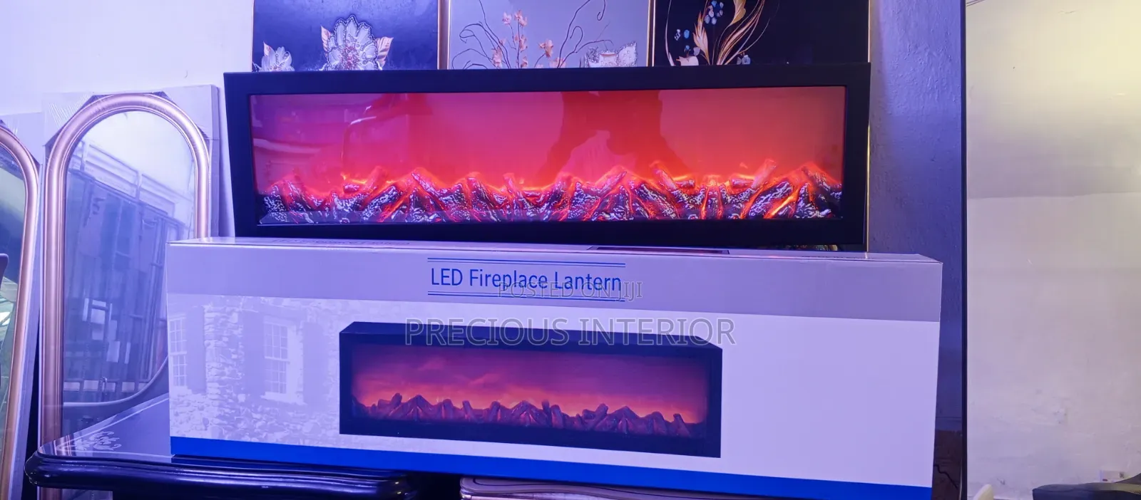 100cm Single Coloured Led Fireplace Lantern