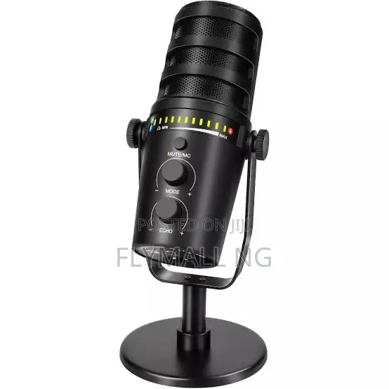 Podcast Dynamic Microphone, Pc Computer Gaming Mic With Desktop Stand
