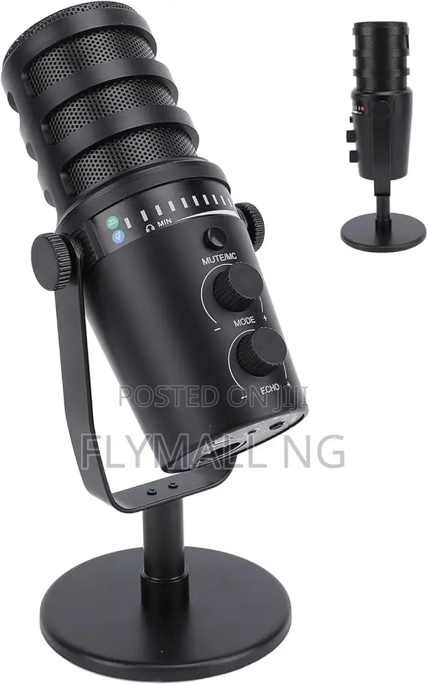 Podcast Dynamic Microphone, Pc Computer Gaming Mic With Desktop Stand