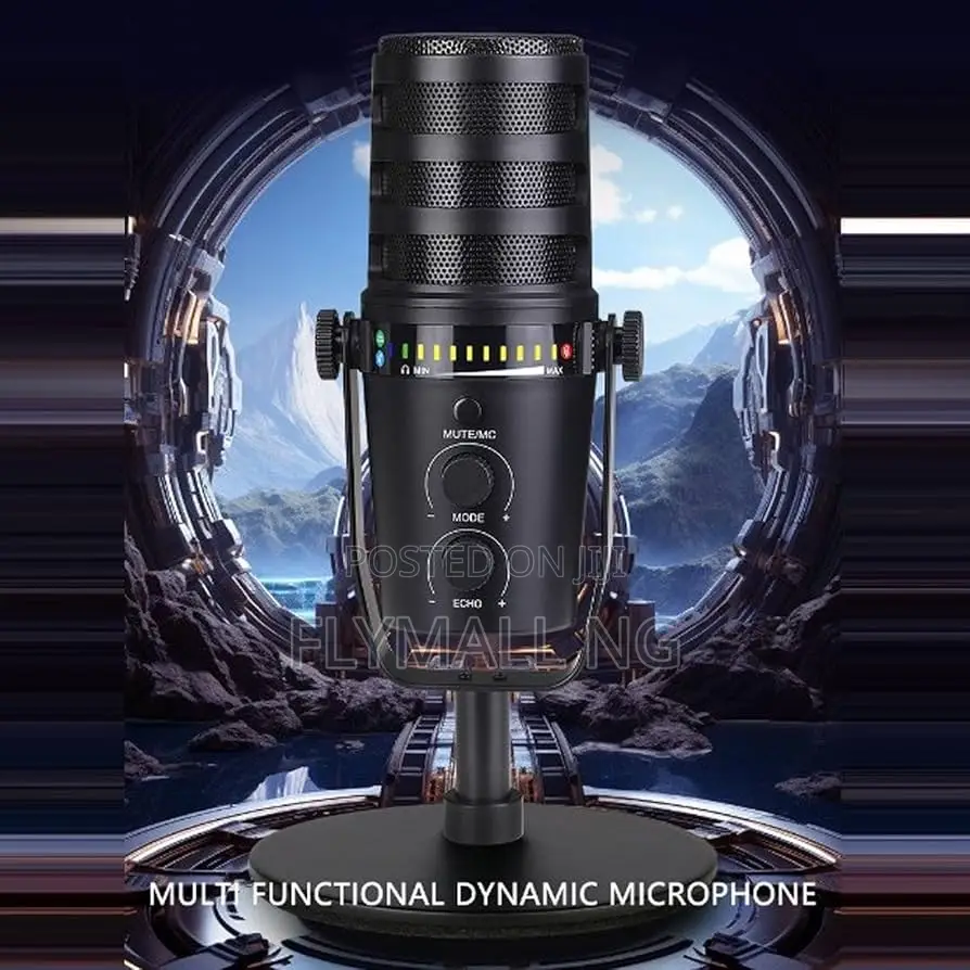 Podcast Dynamic Microphone, Pc Computer Gaming Mic With Desktop Stand