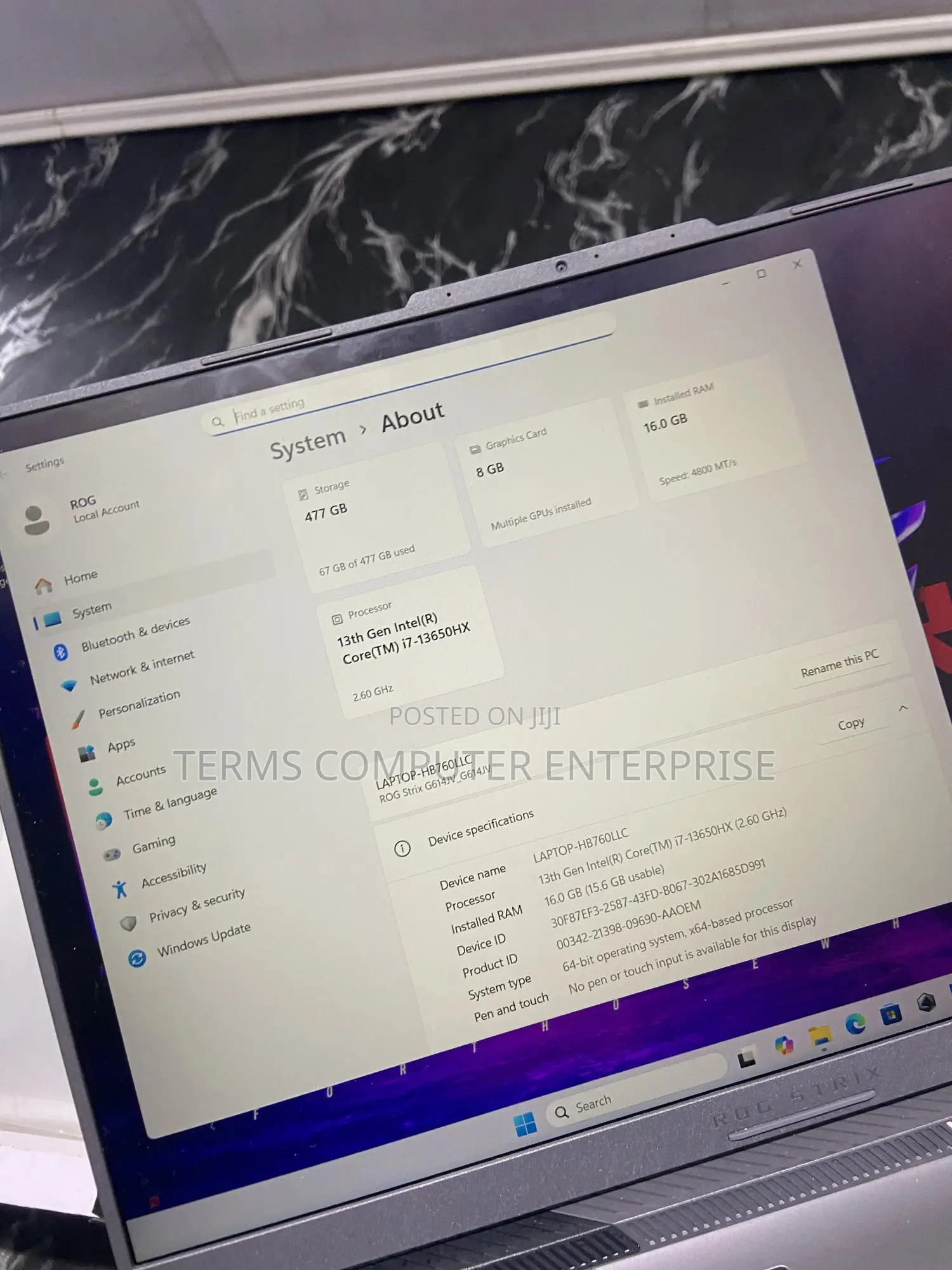 New Laptop Asus ROG Strix G16 G614 16GB Intel Core i7 SSD 512GB