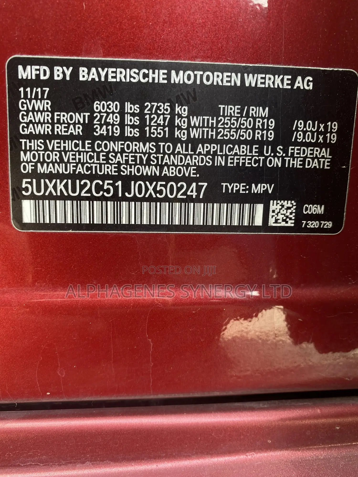 BMW X6 xDrive35i AWD 2018 Red