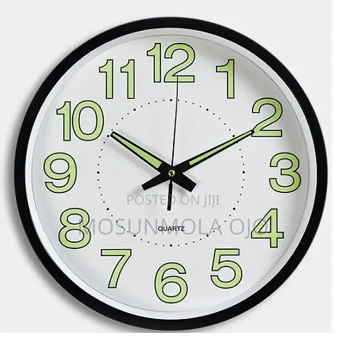 Modern 12 Inch Circular Night Glow Luminous Wall Clock