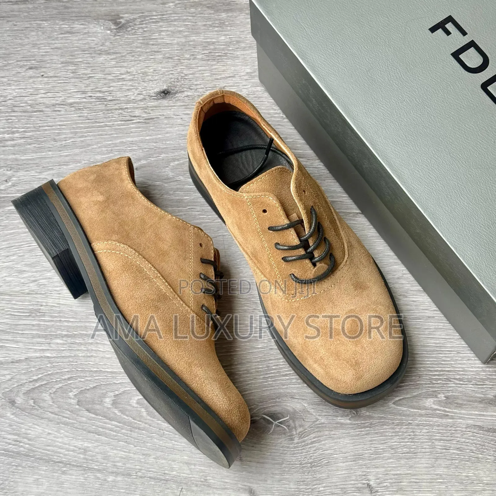 FDCP Derby Apricot Suede Luxury Men's Shoes