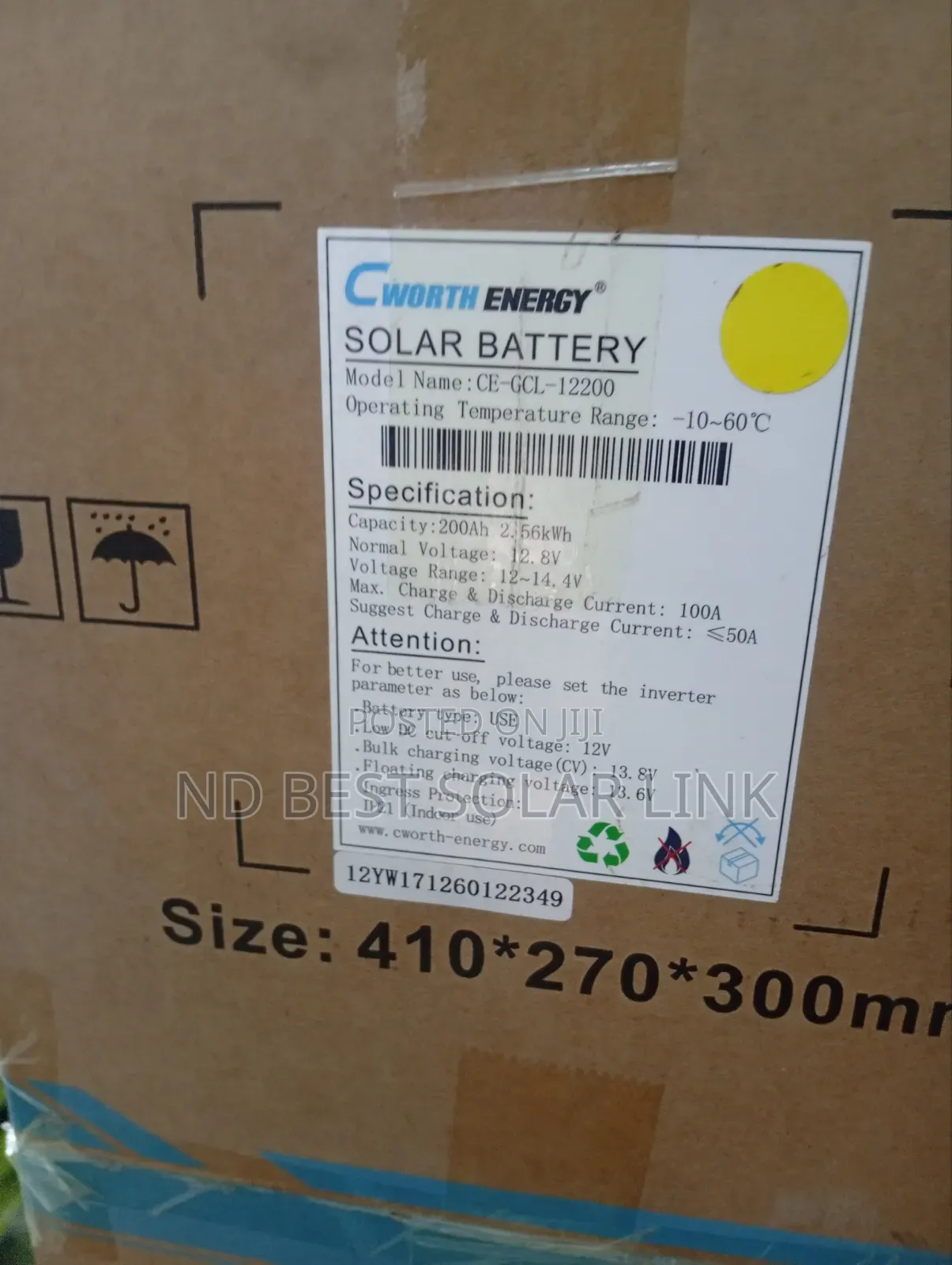 2.5kw 12v Cworth Energy Lithium Battery