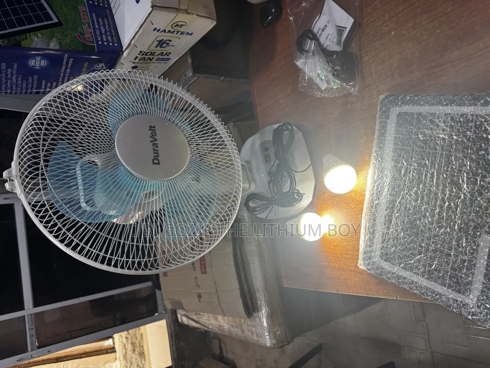 Dura Volts Solar Table Fan With Solar Panel Bulb in Lagos Nigeria
