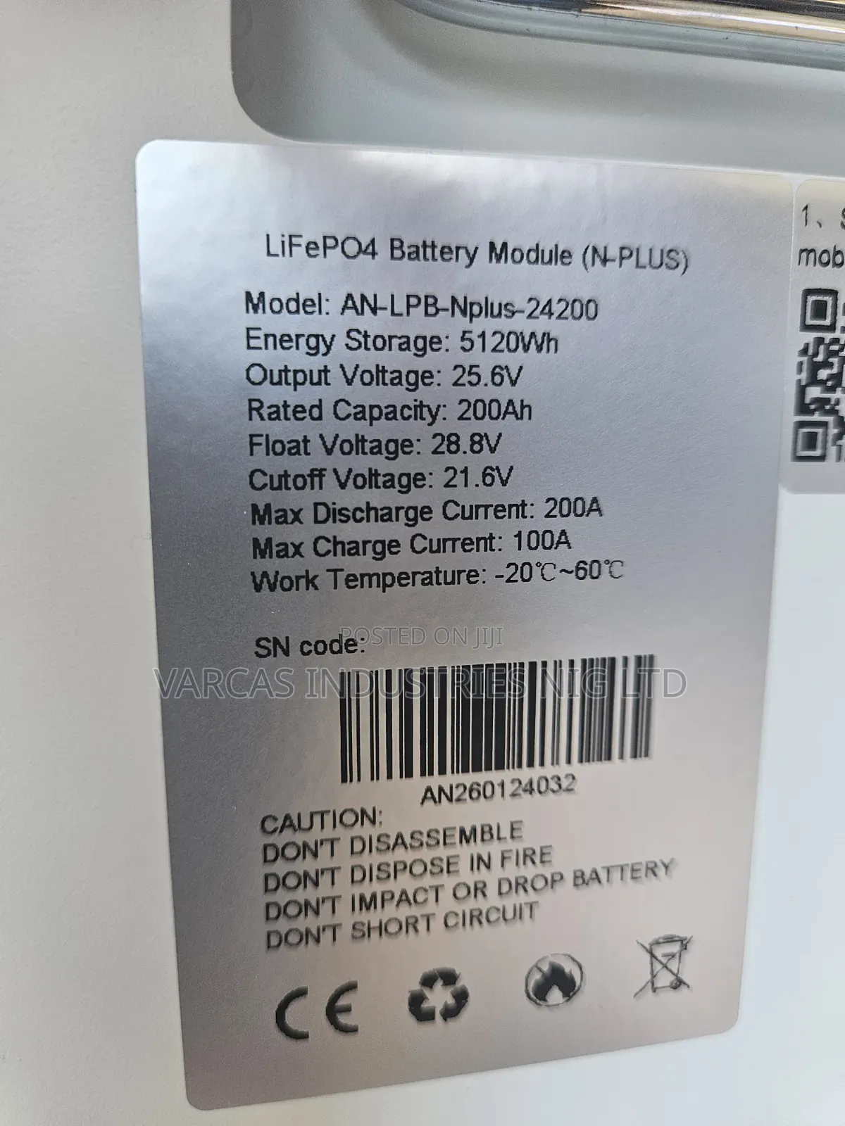 Anern 5kw by 24v Lithium Iron Battery