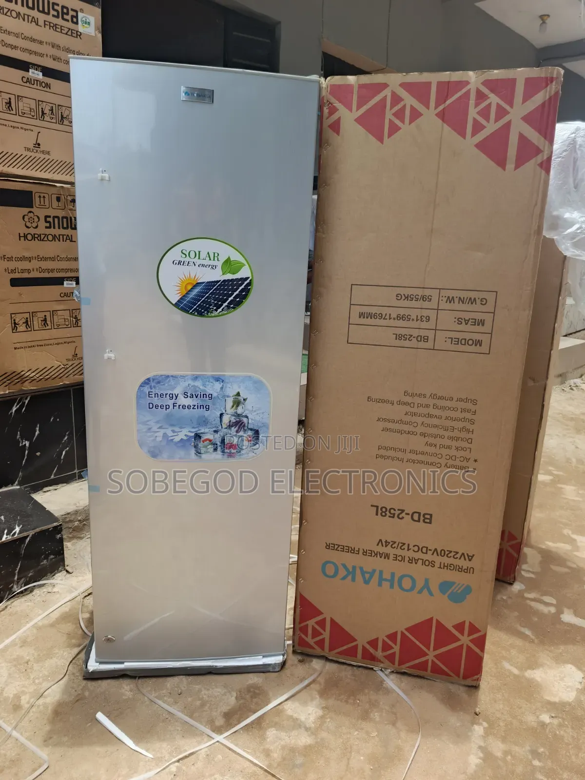 Yohako Upright Solar Ice Marker Freezer Ac/Dc(258liters)