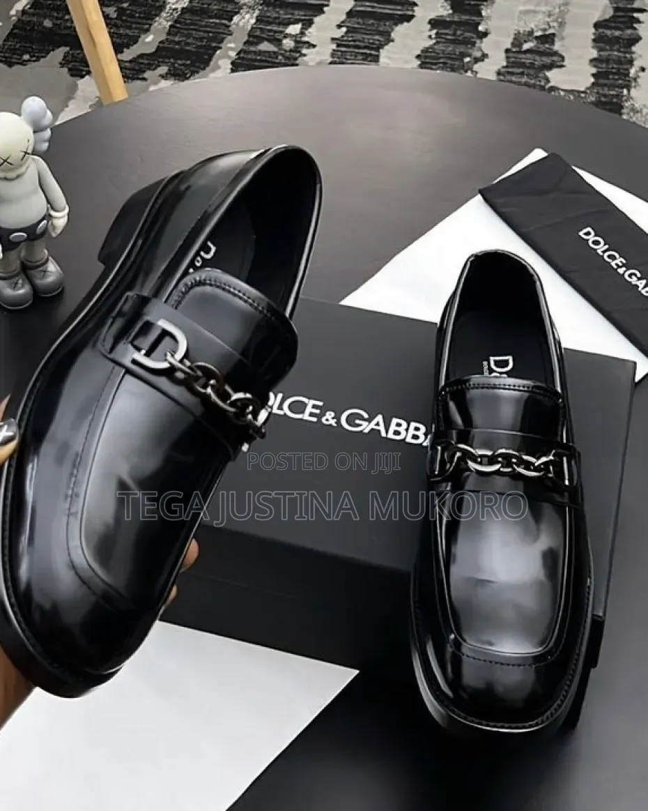 High Quality Dolce and Gabbana Men's Chain Flat Shoes