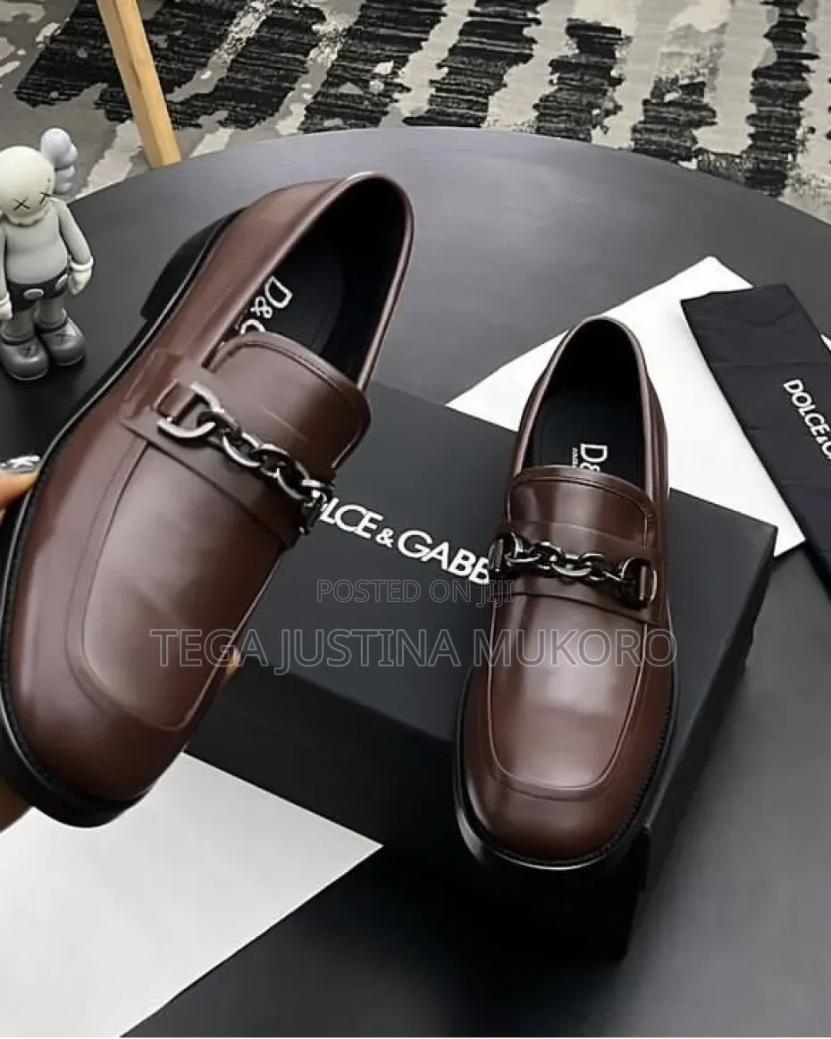 High Quality Dolce and Gabbana Men's Chain Flat Shoes
