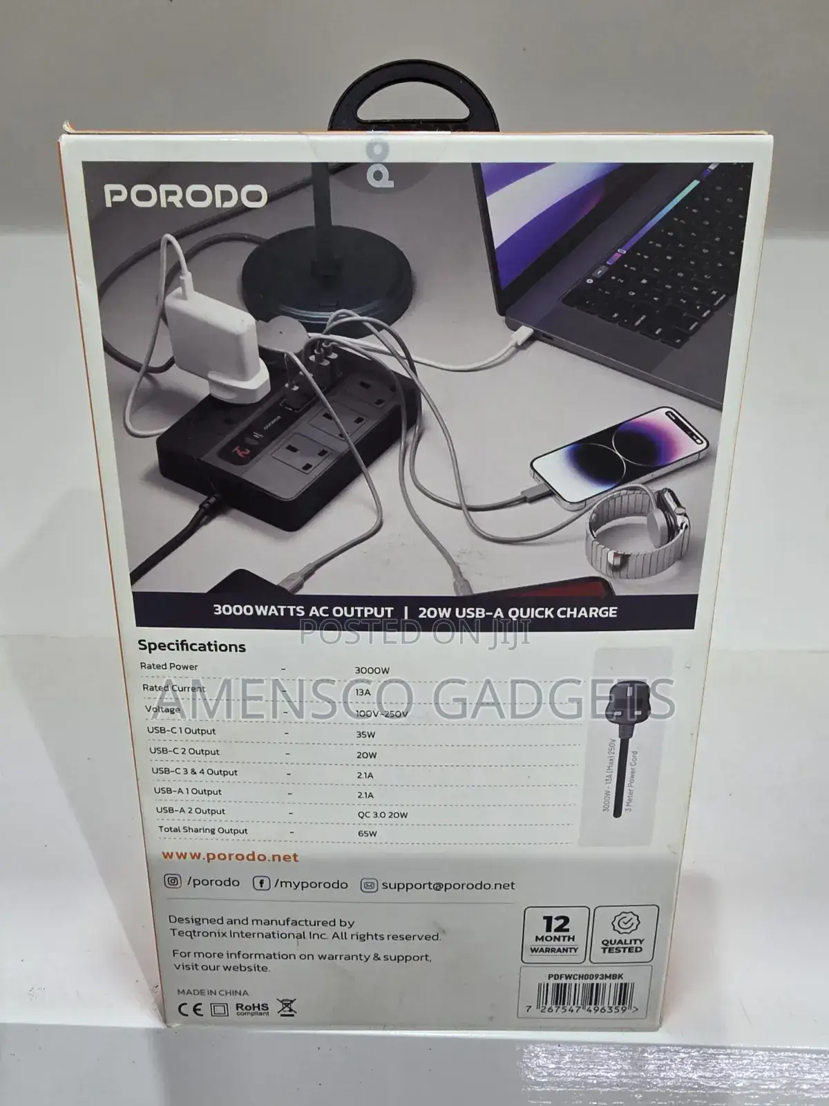 Porodo Multi-Port Super Hub Pd35w 24h Timer 4usb-C / 2 Usb-A