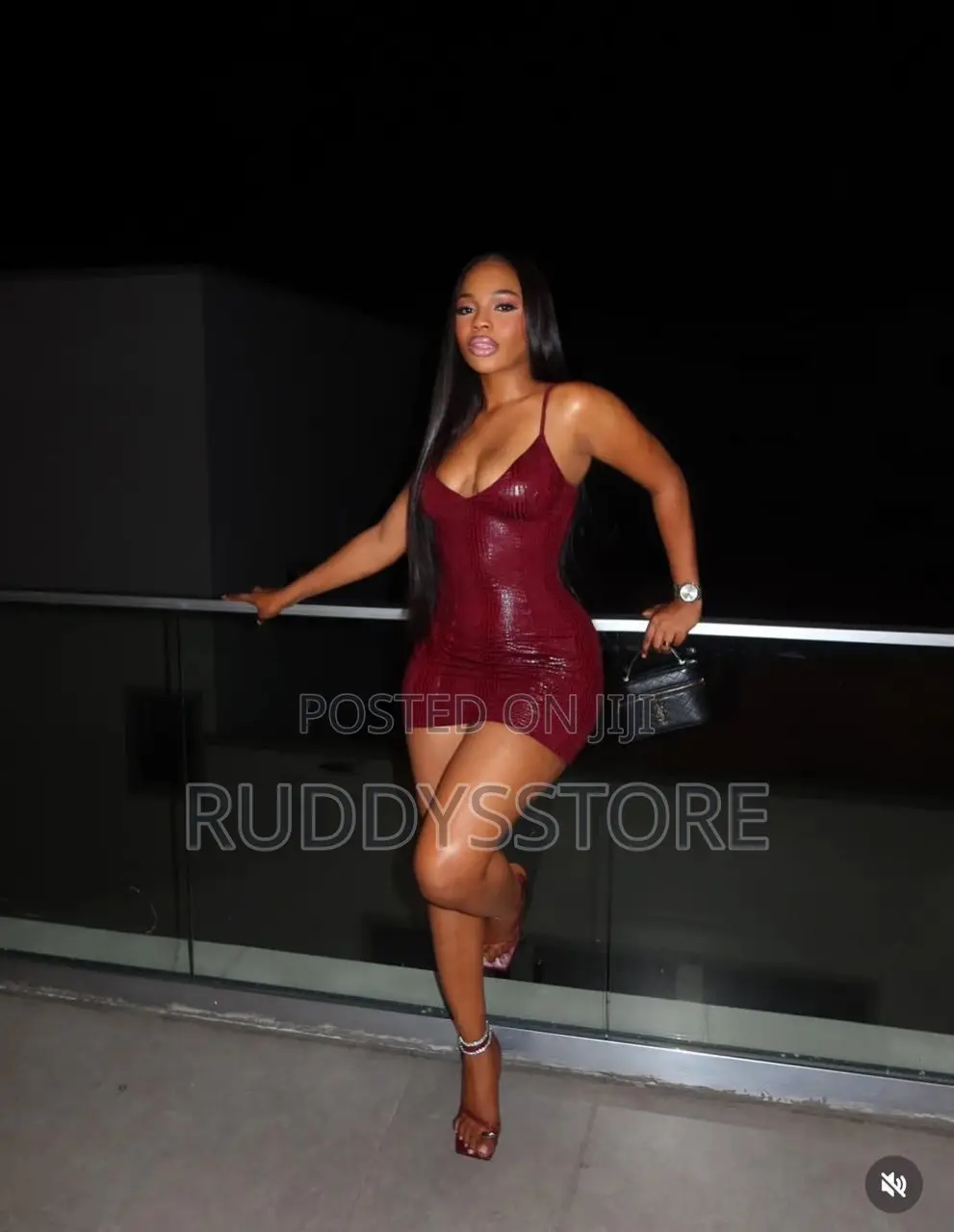 Glossy Padded Textured Mini Dress