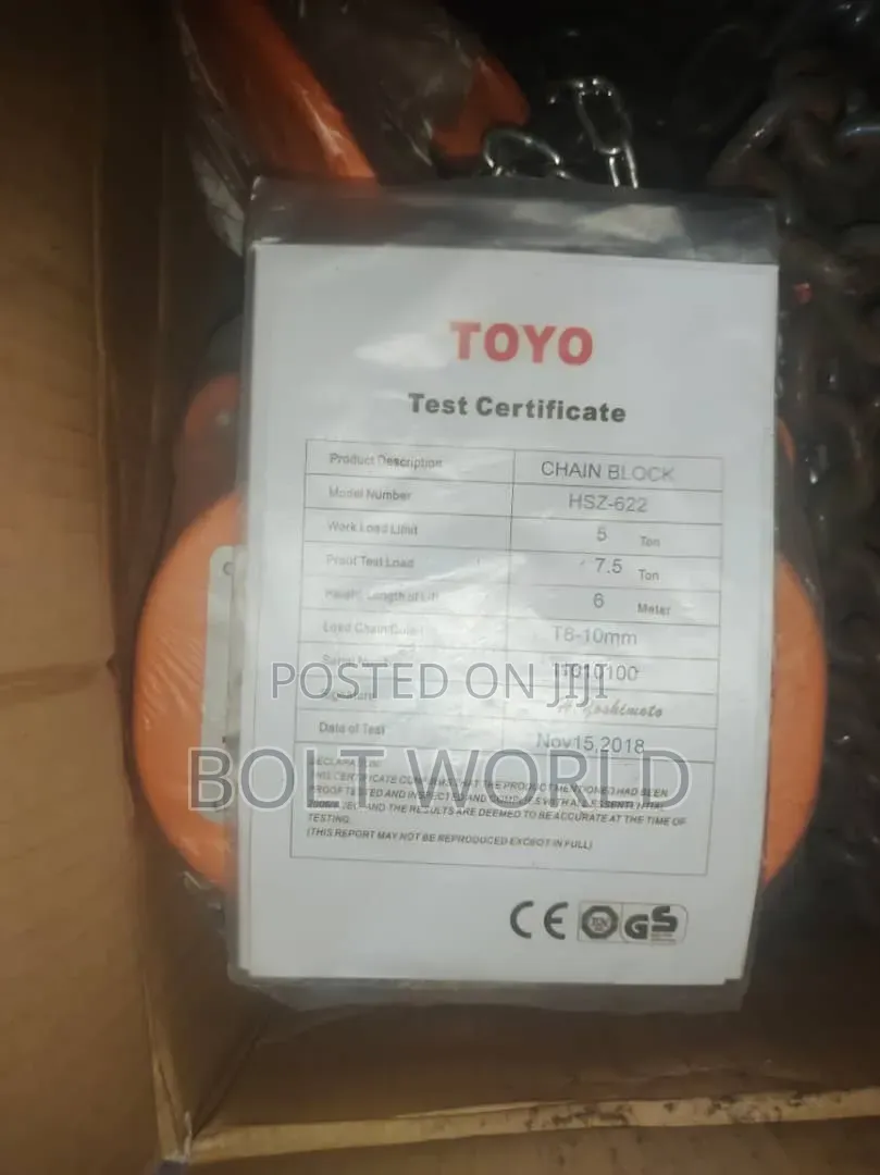 Toyo Chain Block 5 Tons