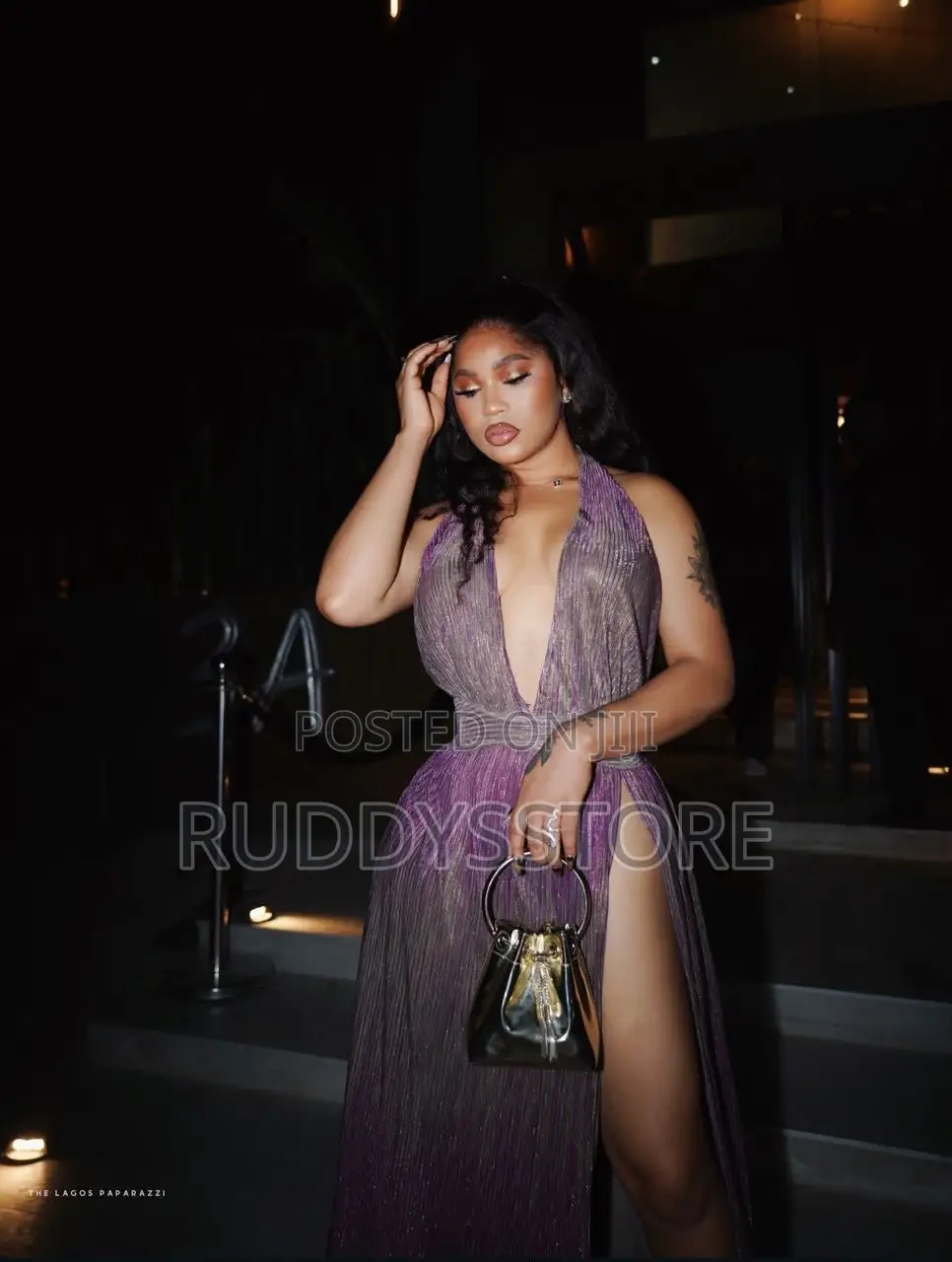 Halter Deep Slit Maxi Dress