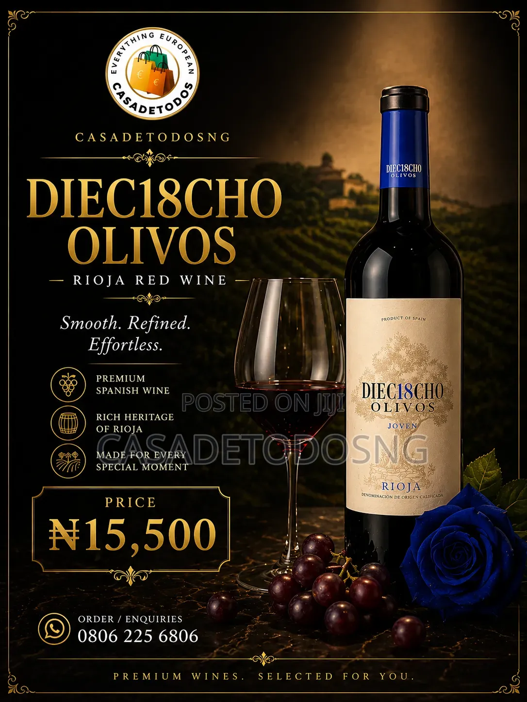 Diec18cho Olivos Premium Red Wine 75cl