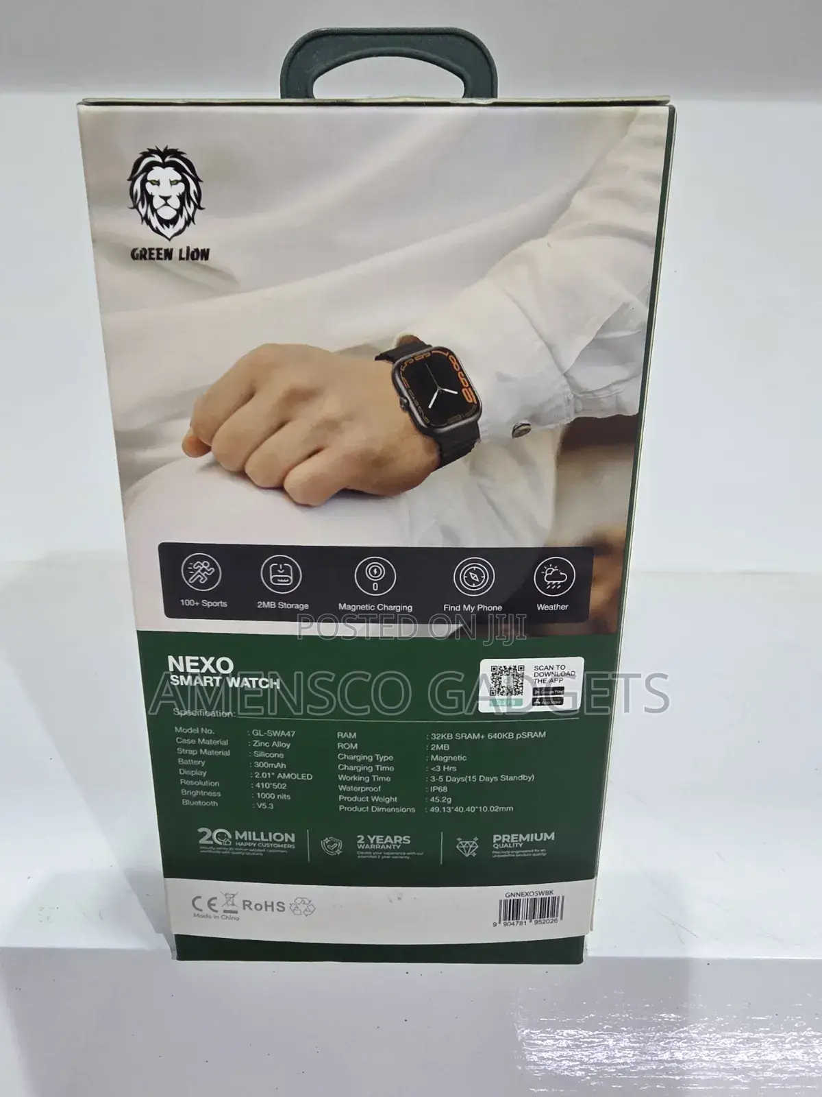 Green Lion Nexo Smart Watch Waterproof Amoled Display 2.1"