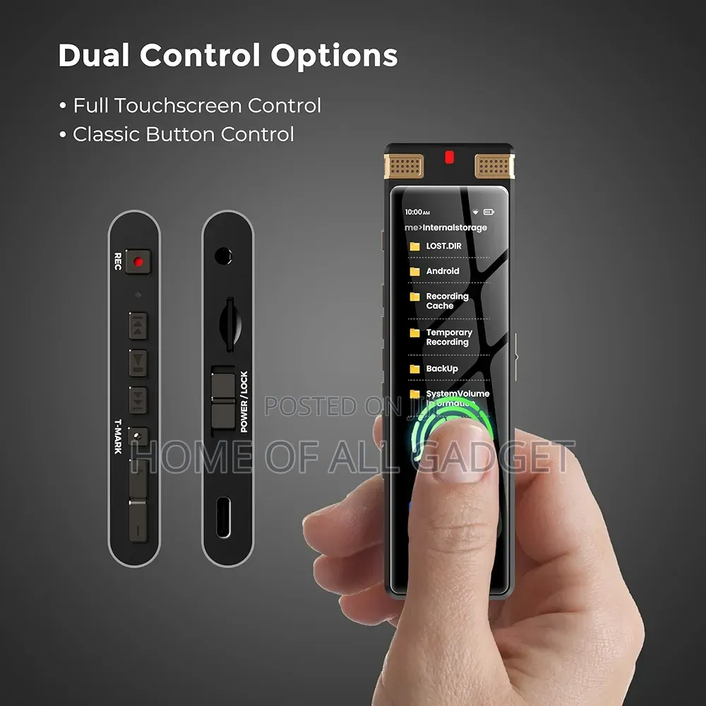 Digital Voice Recorder Featuring a Full Touchscreen,