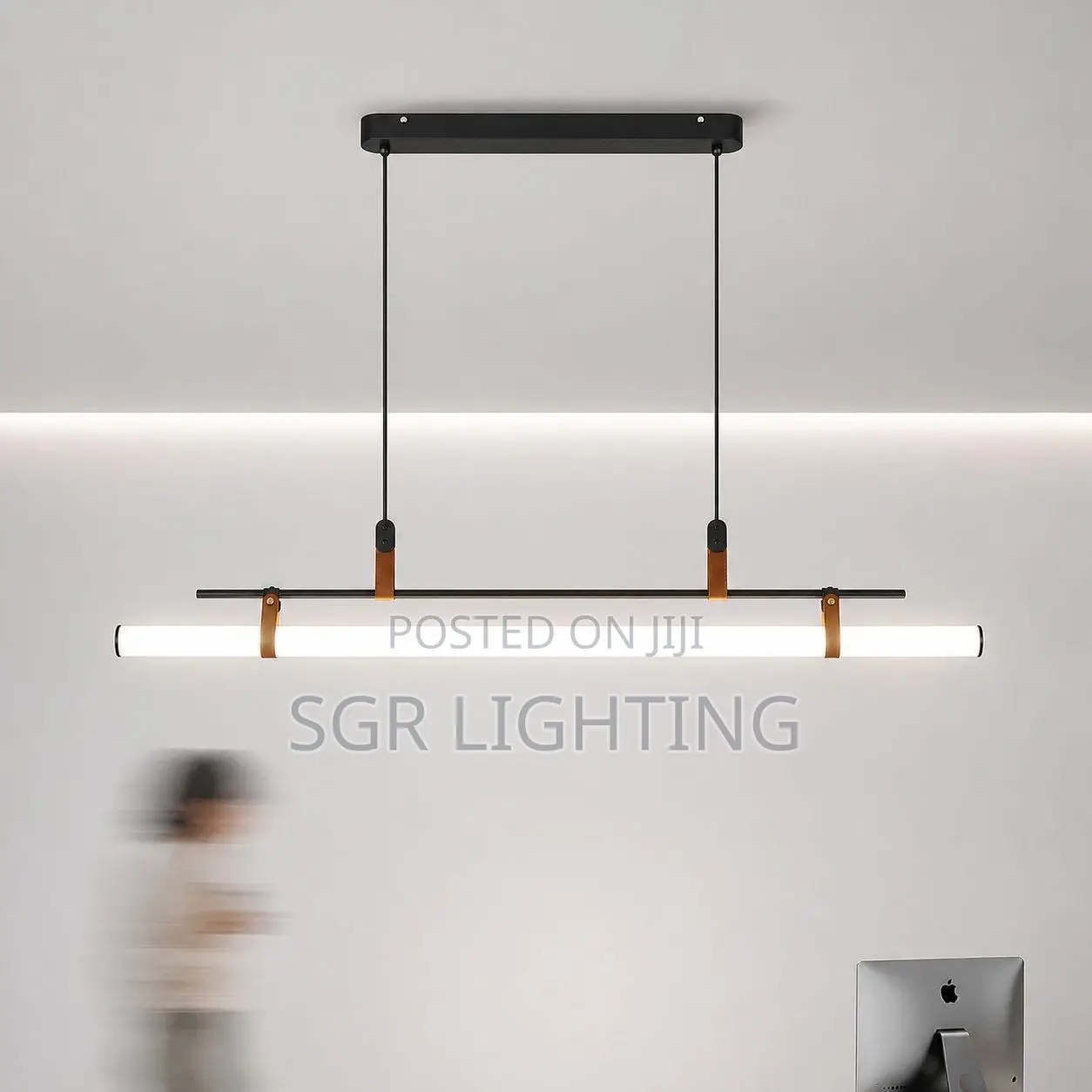 Modern Led Long Tube Chandelier Kitchen Table Dining Room Office Cafe