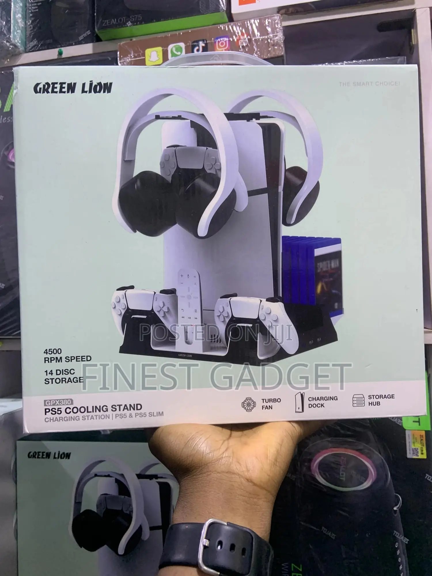 Green Lion Gpx380 Ps5 Cooling Stand Charging Station