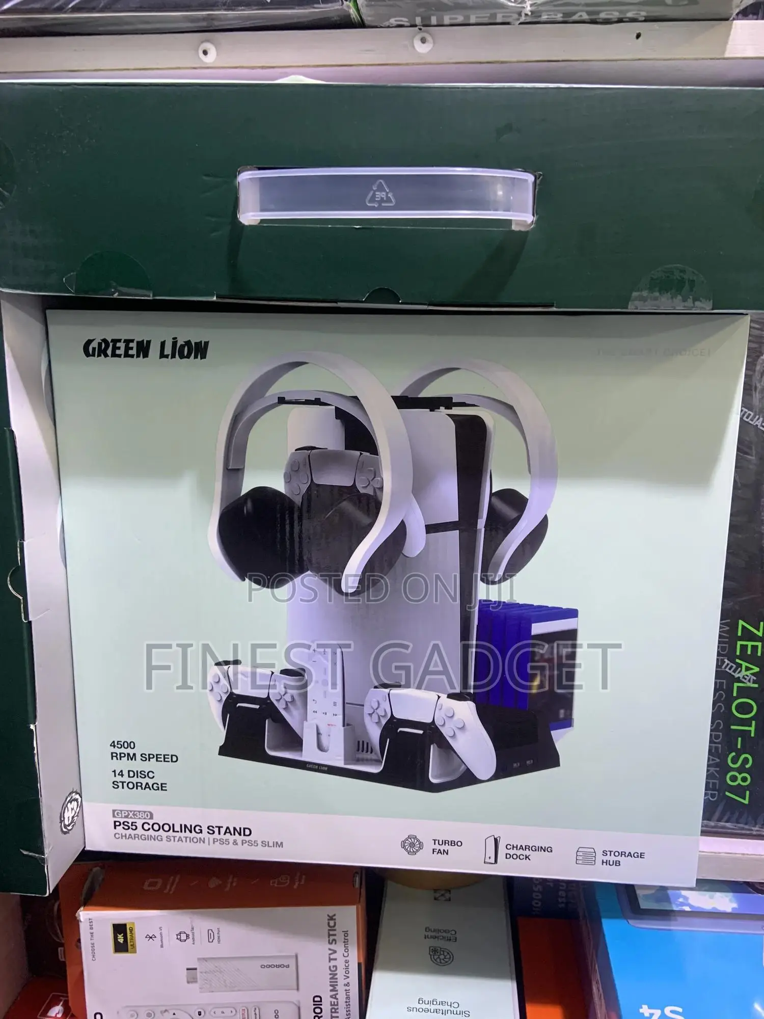 Green Lion Gpx380 Ps5 Cooling Stand Charging Station