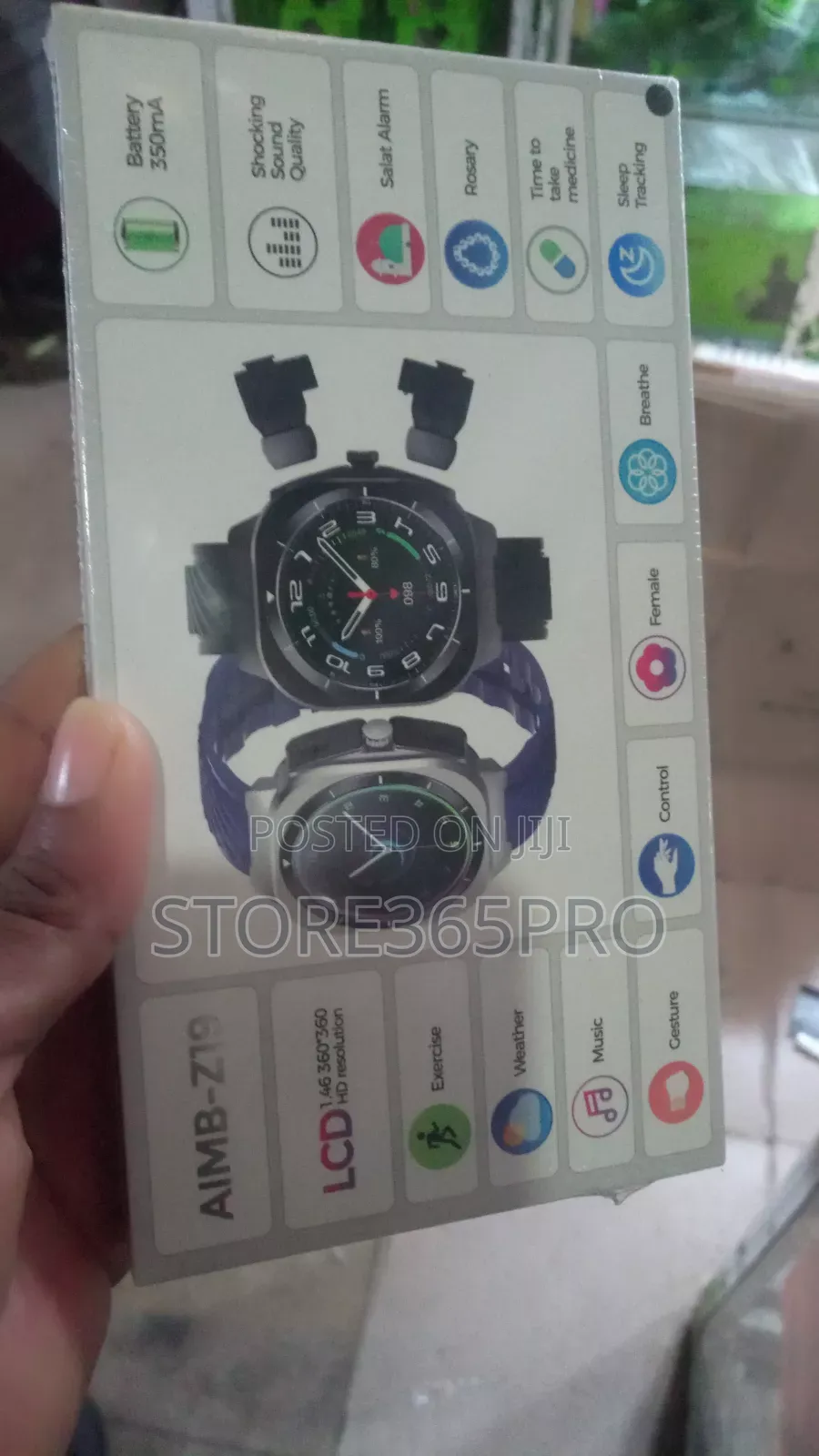 Smart Watch With in-Built Earbuds Z19