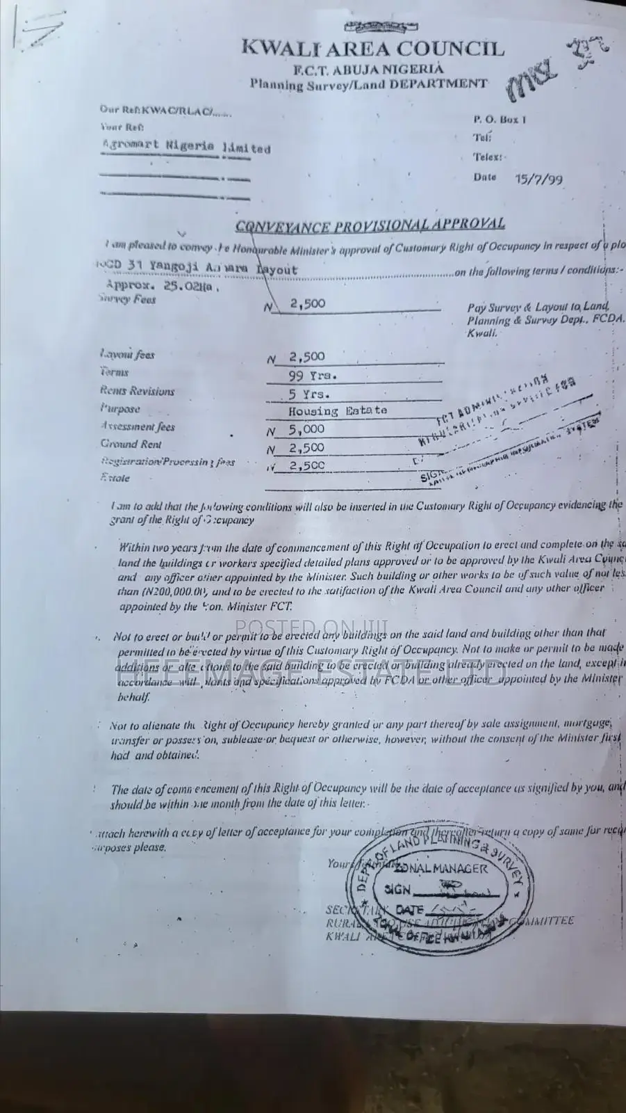 Hot 50 Hectares Housing Estate on Express Road Kwali
